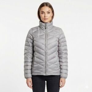 The North Face 550 fill down puffer jacket womens small gray